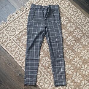 Hollister Gray & Black Plaid Skinny Pants
